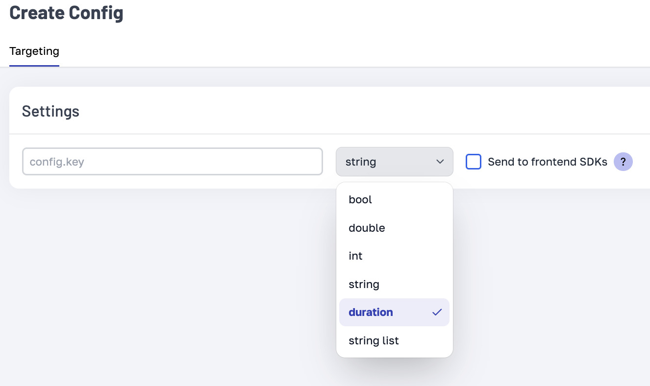 New duration config